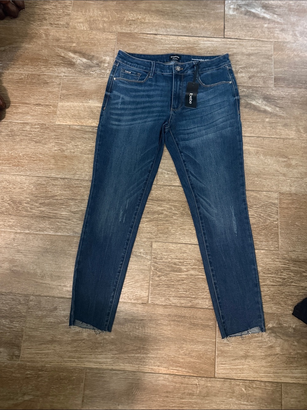 bebe light  Blue ankle distressed Skinny Jeans - Raw Hem